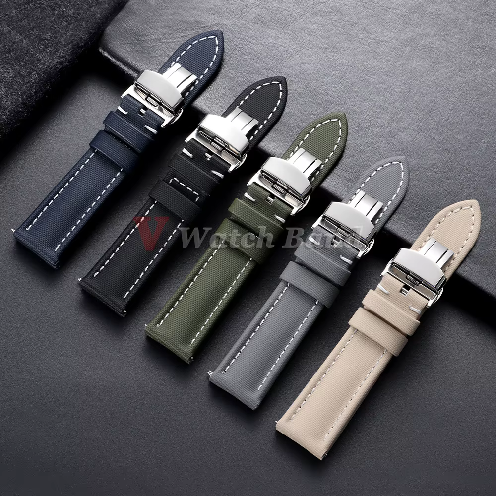 Bracelet de montre en toile de voile premium 18mm 19mm 21mm 20mm 22mm pour Blancpain