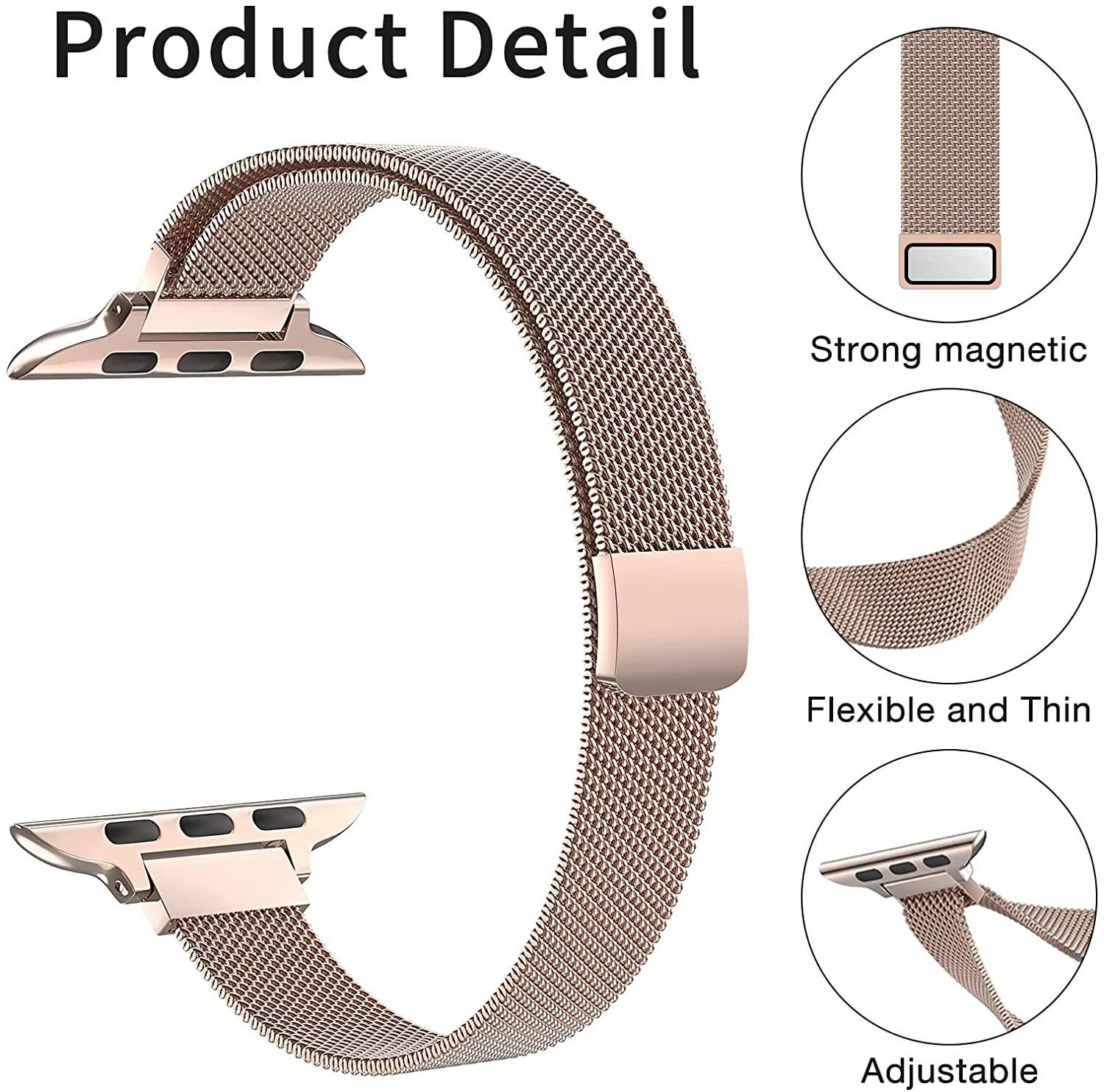 Bracelet à boucle milanaise mince pour Apple watch ultra 3 bandes 40mm 44mm 41mm 45mm 42mm 49mm