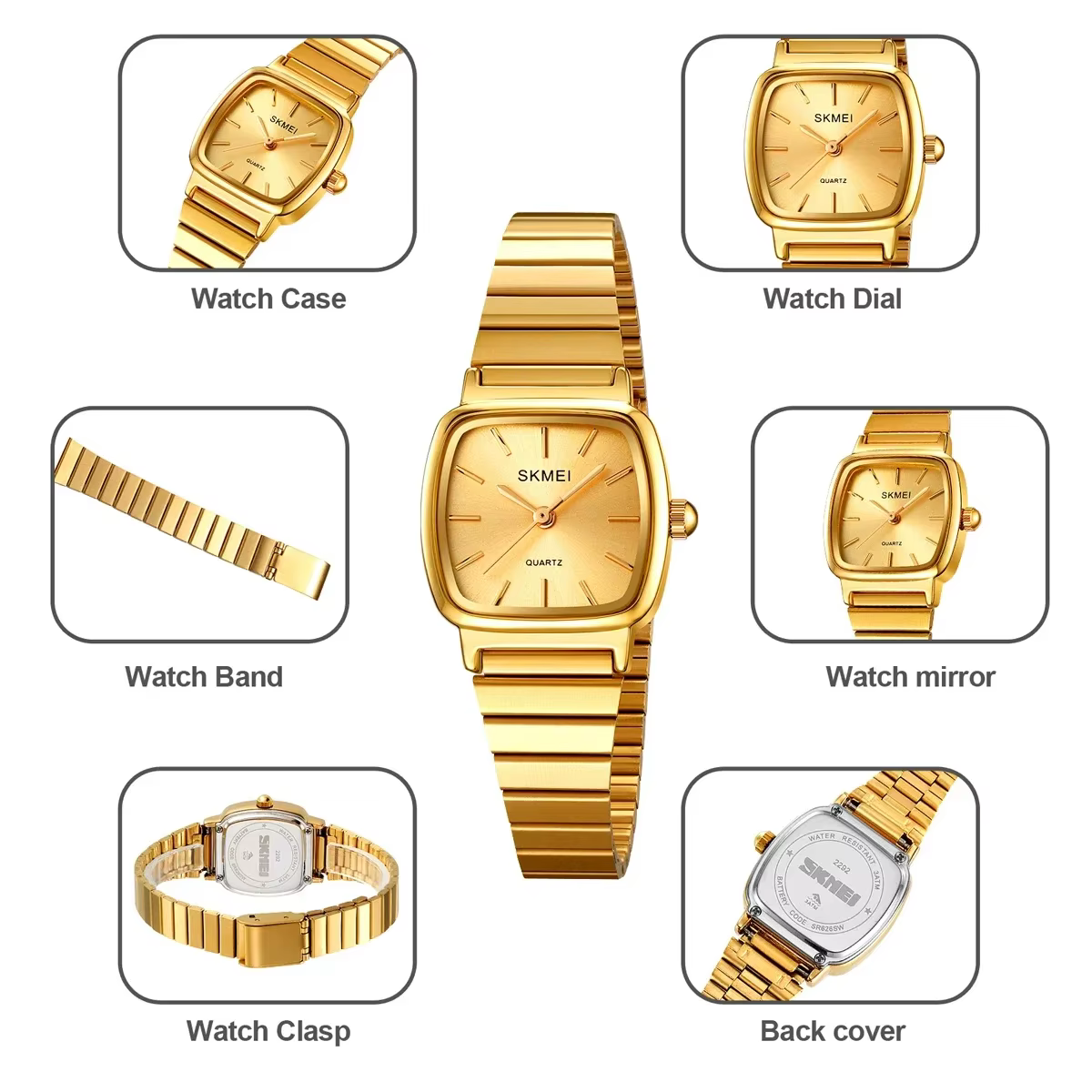 Montre-bracelet à quartz étanche pour femme