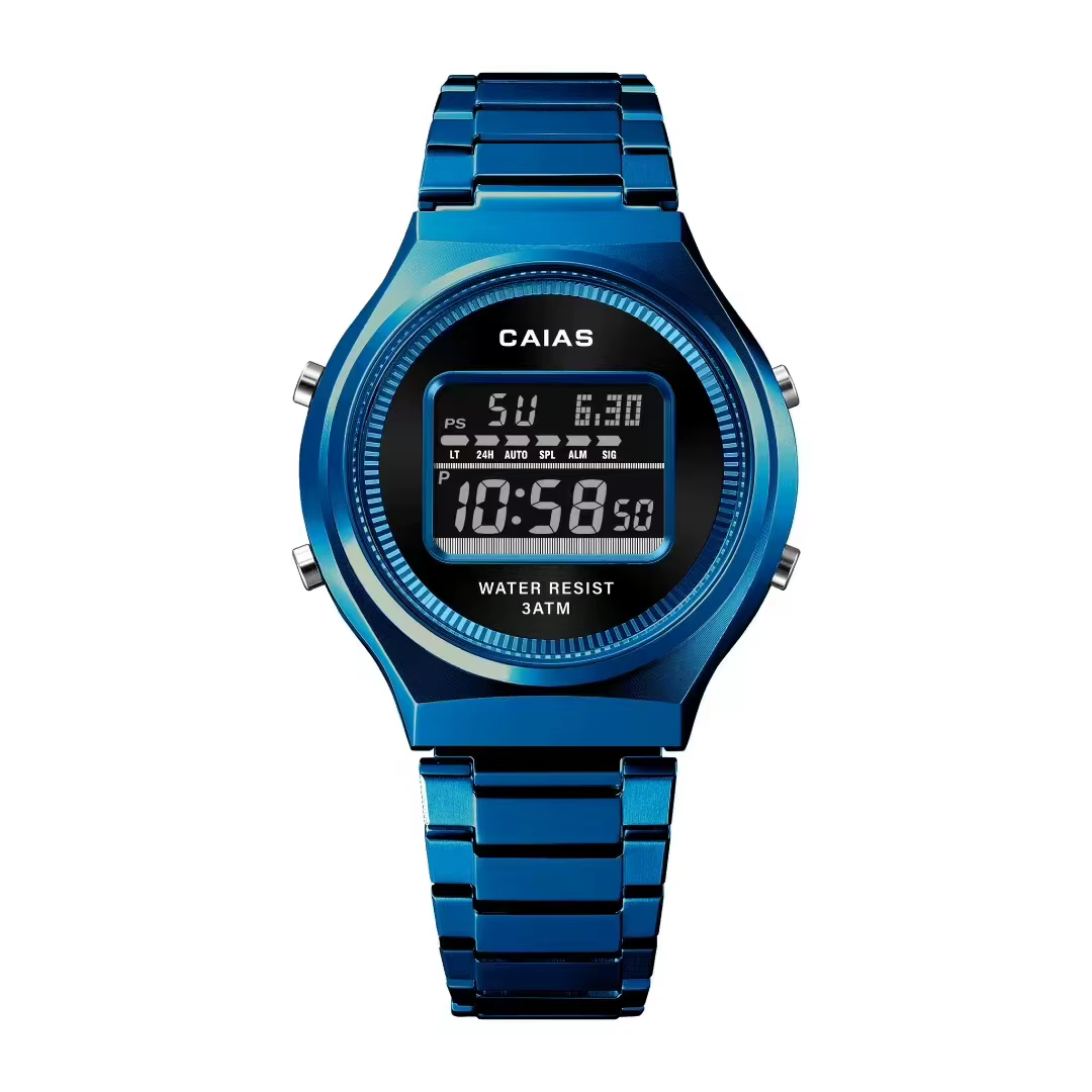 CAIAS Montre numérique de sport décontractée unisexe avec affichage LED