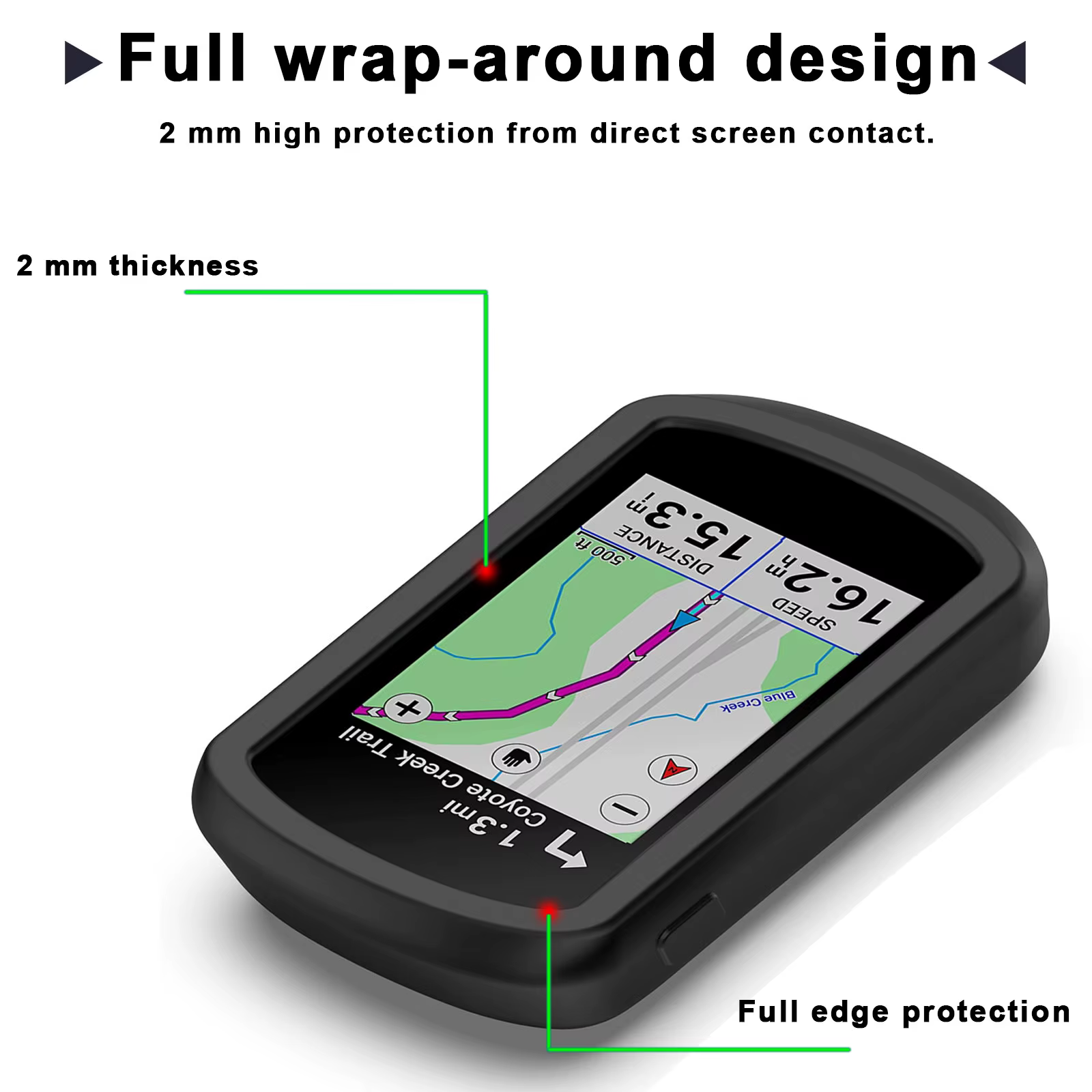 Coque en silicone TPU + 2 films de verre trempé pour Garmin Explore 2