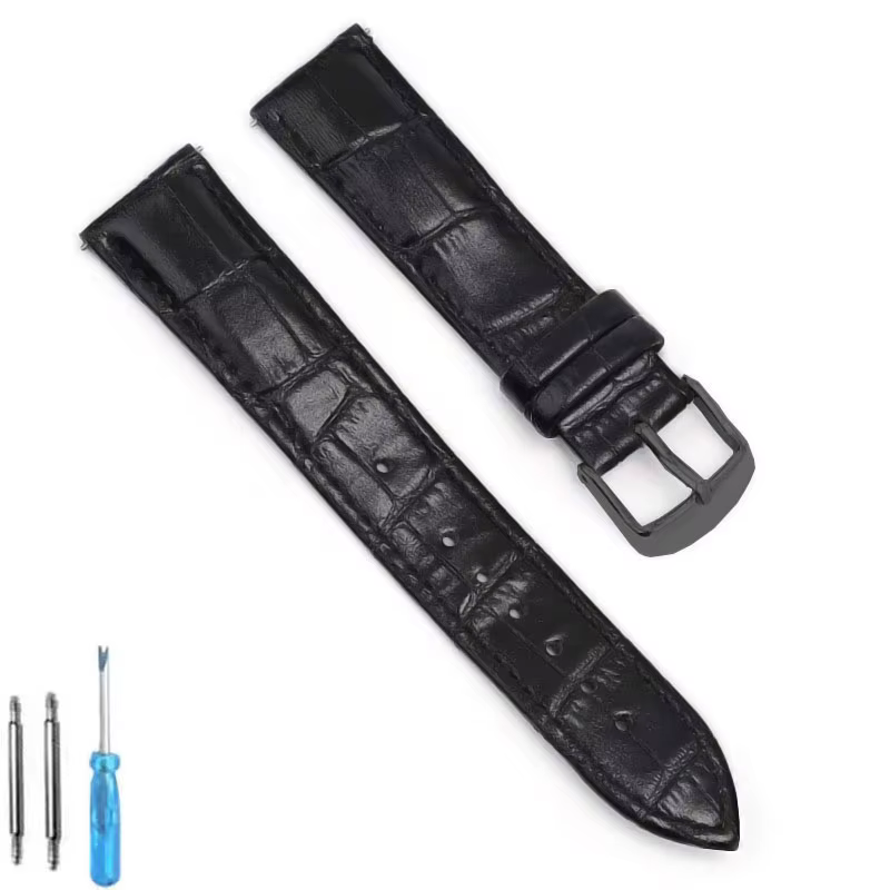 Bracelet de montre en cuir de veau pour hommes et femmes
