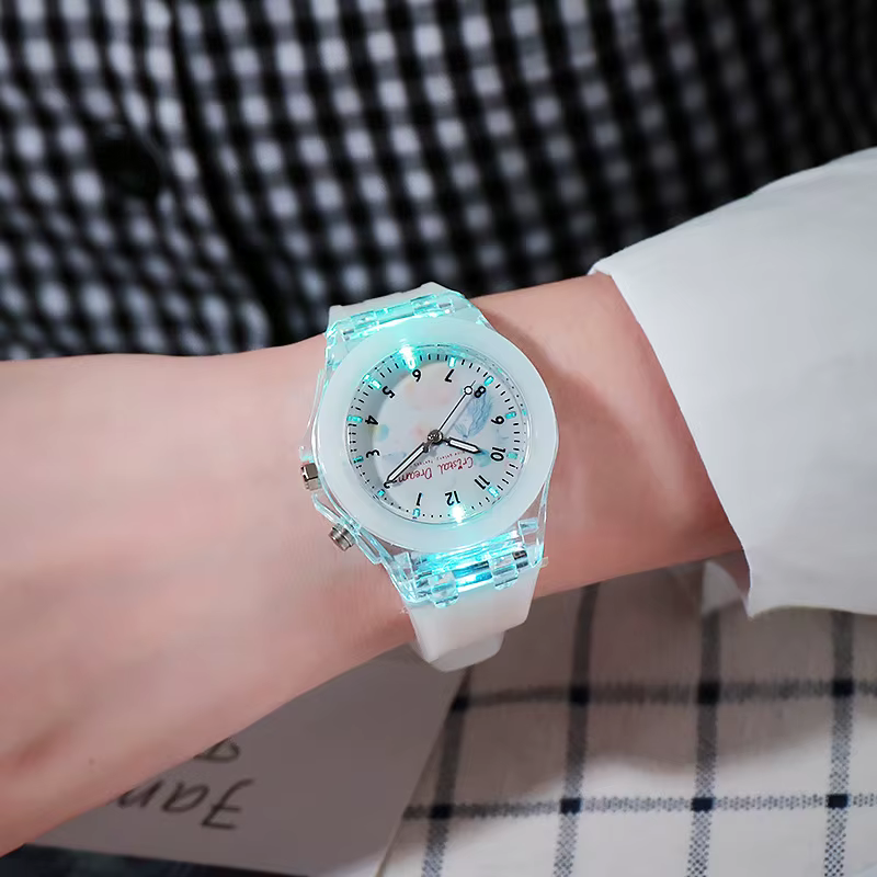 Montre-bracelet lumineuse en Silicone souple pour enfants