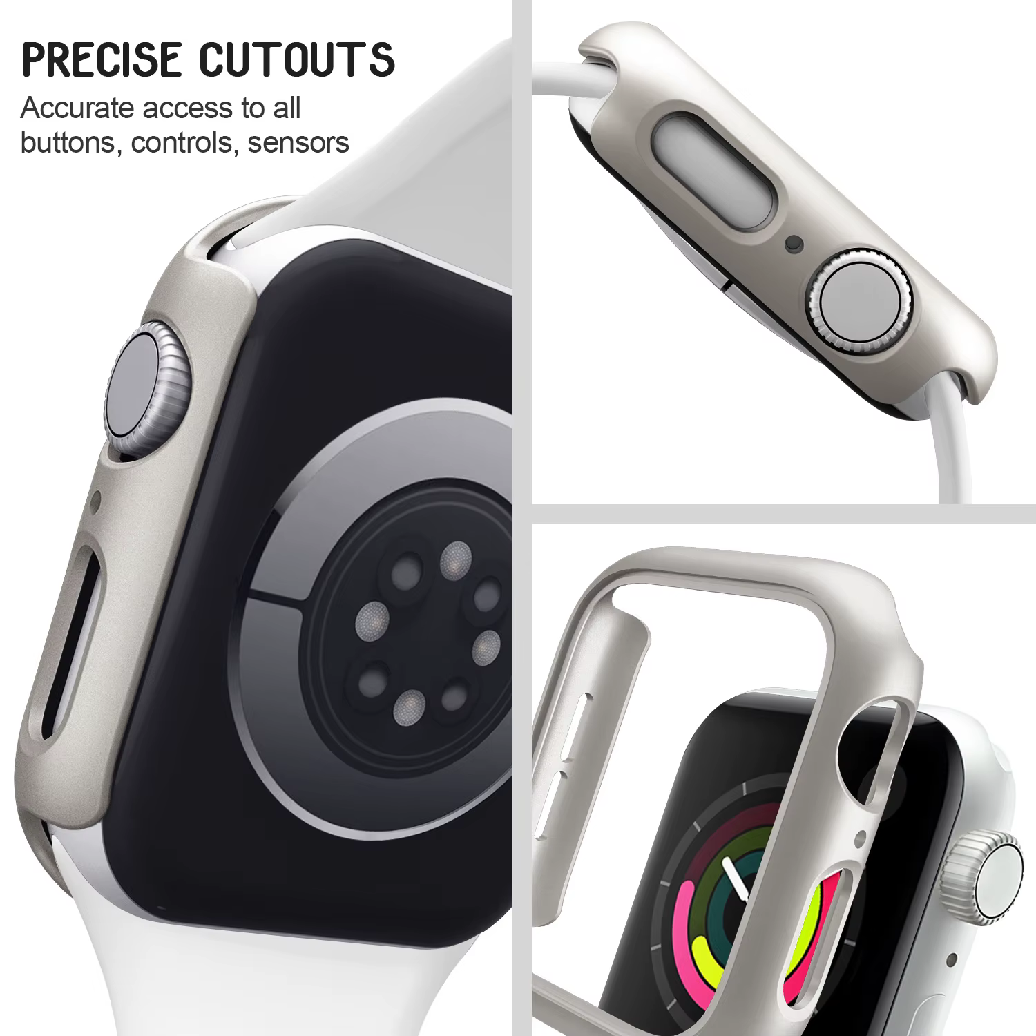 3 pièces coque rigide pour Apple Watch 45mm 41mm 38mm 42mm 40mm 44mm cadre de protection pare-chocs mat pour iWatch SE 9 8 7 6 5 4 3 2