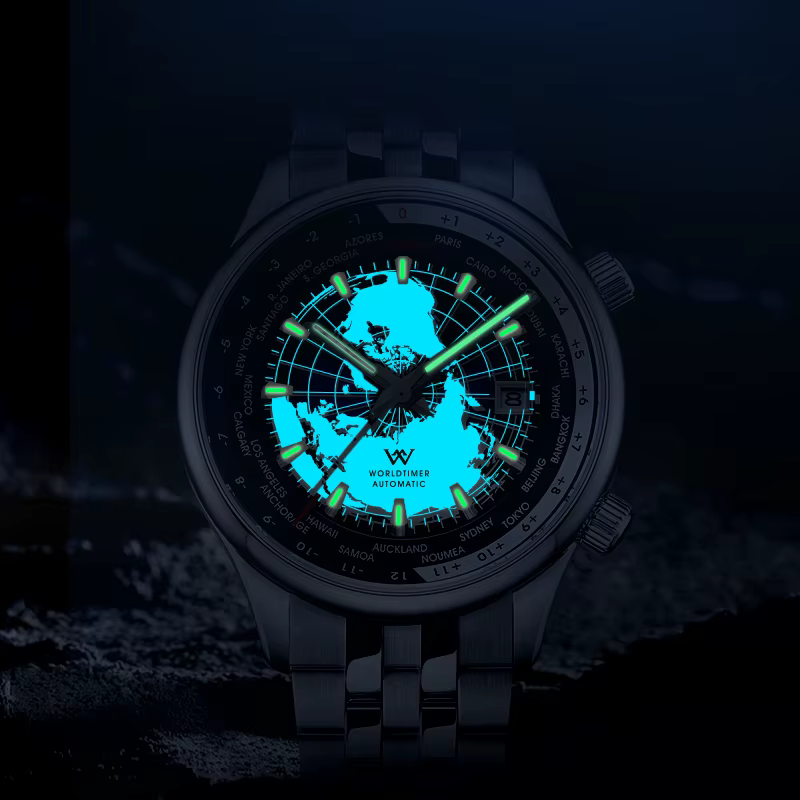 WM montre automatique mécanique hommes montres de haute qualité saphir heure mondiale Original reconnu marque Welly