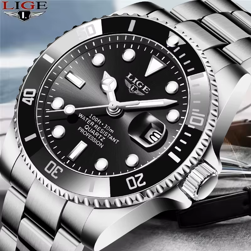 LIGE Montre pour hommes Top marque de luxe mode