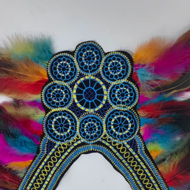 Costume de fête d'Halloween, col, écharpe, col et épaules gothiques en plumes, jeu de rôle de sorcière disponible pour femmes et hommes