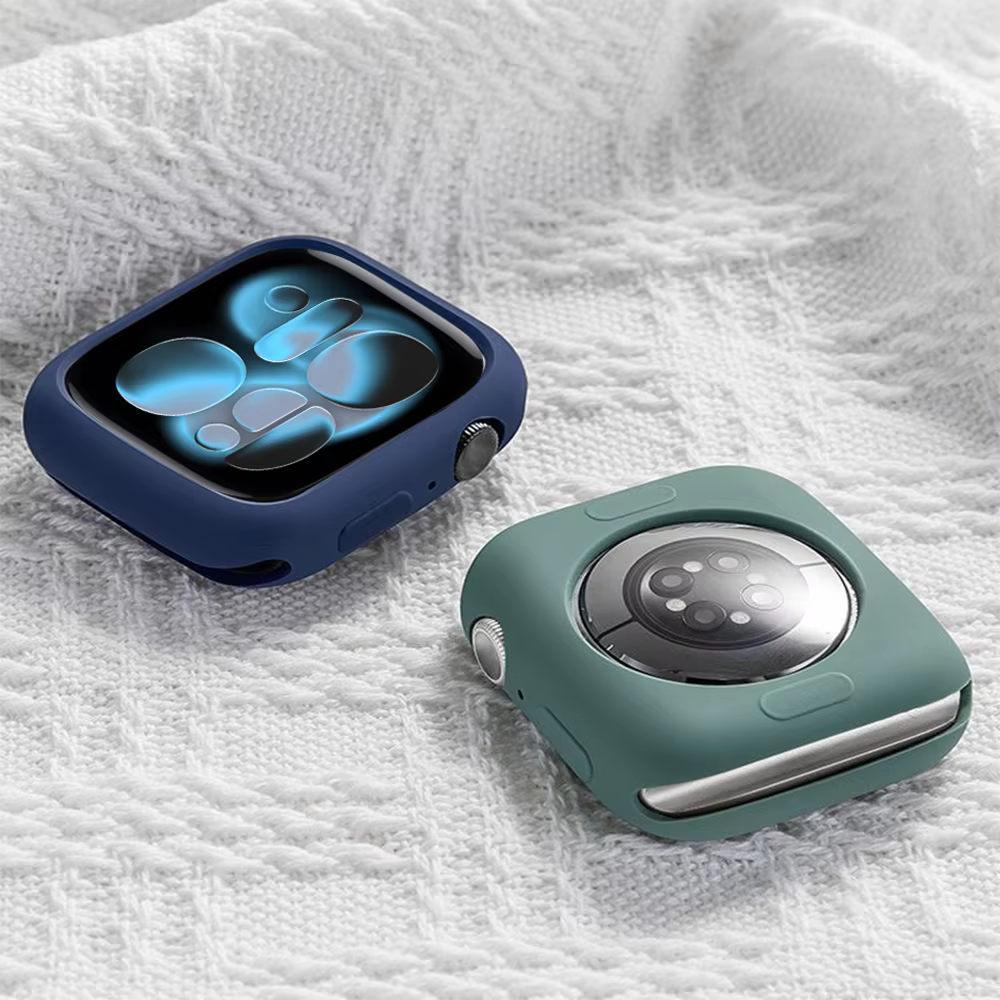 Coque en silicone souple pour bracelet Apple Watch 46mm 45 44mm 42mm 41 40mm