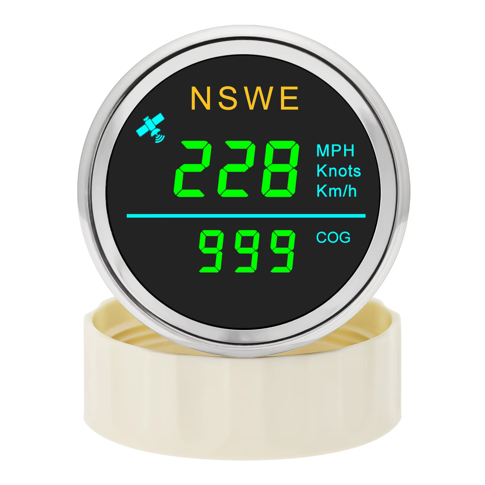 Compteur de vitesse GPS numérique étanche 52MM avec antenne GPS KMH MPH noeuds COG GPS pour voiture marine moto vert rouge blanc LED