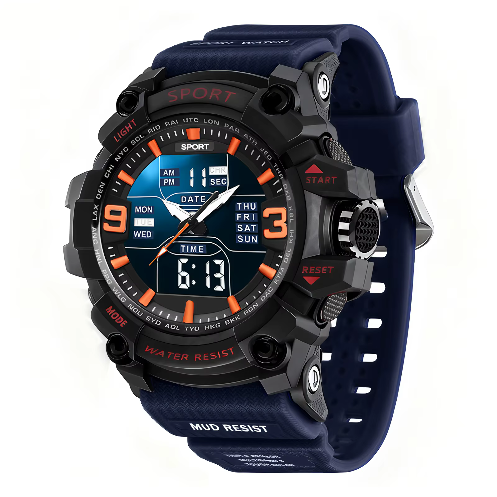 Montre de sport tendance pour homme avec grand cadran