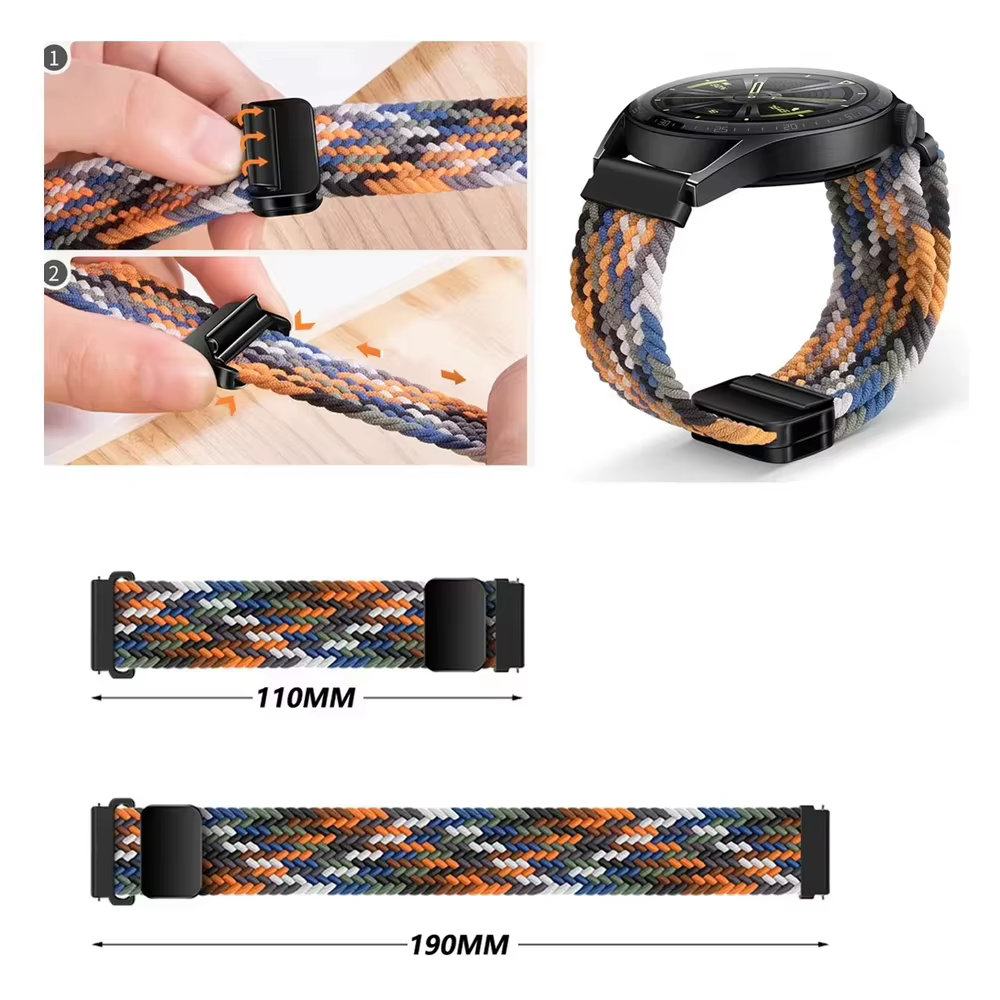 Bracelet tressé magnétique pour montre connectée Oneplus Watch 4 3 2r 2 46