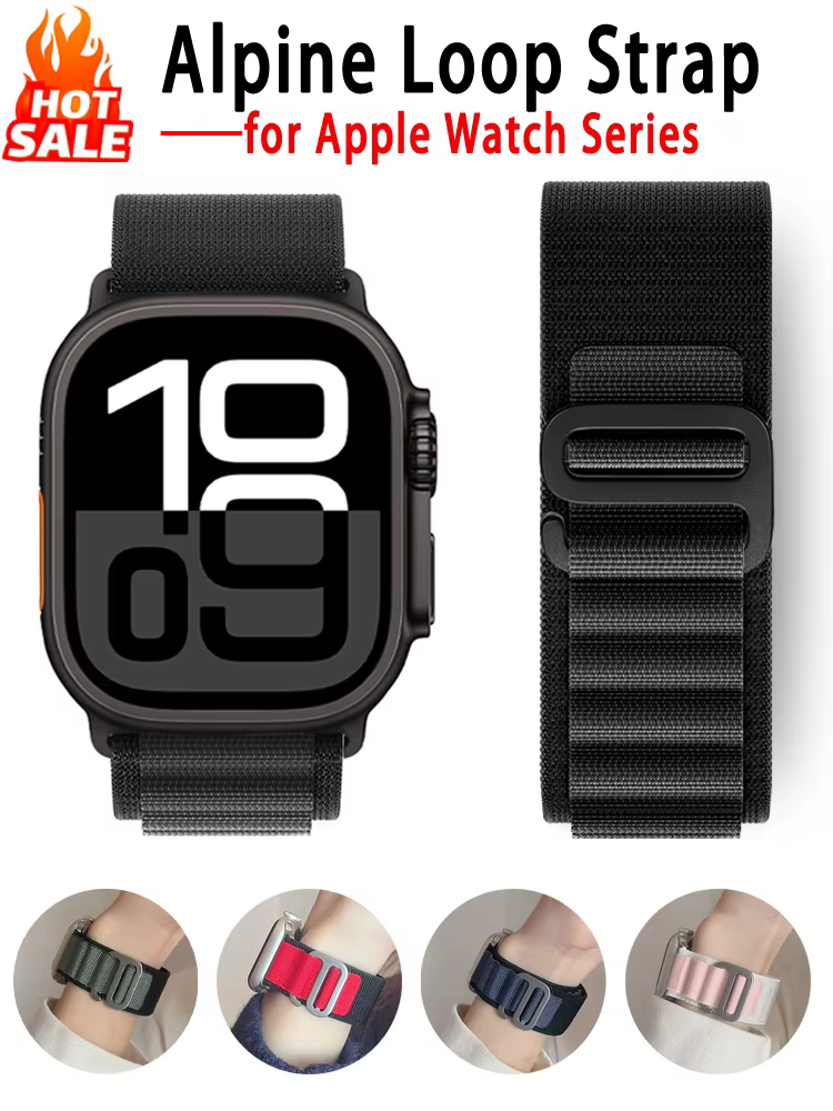Bracelet à boucle alpine pour Apple Watch Ultra 3 2 bandes 49mm 46mm 45mm 44mm 42mm 41mm 40mm