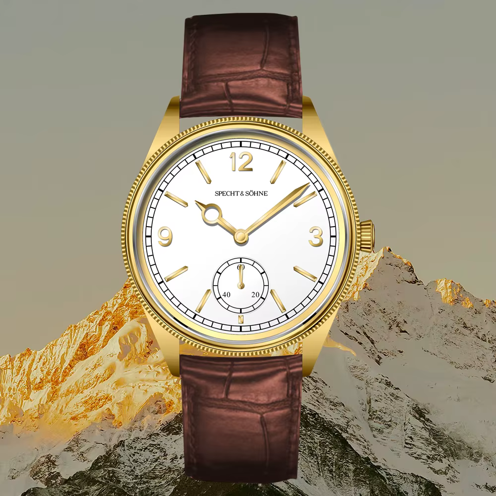 Vente chaude Spech t & Söhne montre mécanique pour hommes à la mode en cuir véritable et acier inoxydable 50M étanche