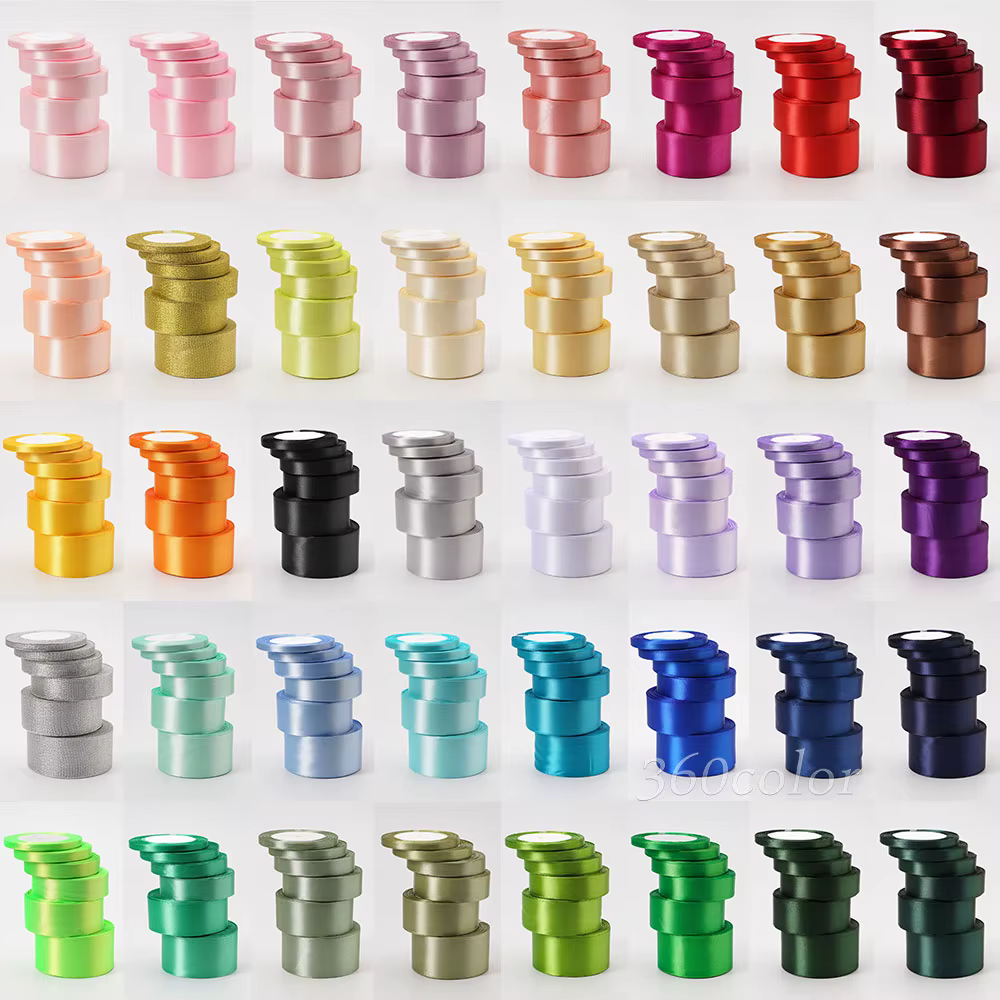 Ruban en Satin 22.8 mètres 6mm 10mm 15mm 25mm 38mm 50mm, nœud d'emballage cadeau fait à la main, artisanat pour fête de mariage, Halloween, décoration de noël