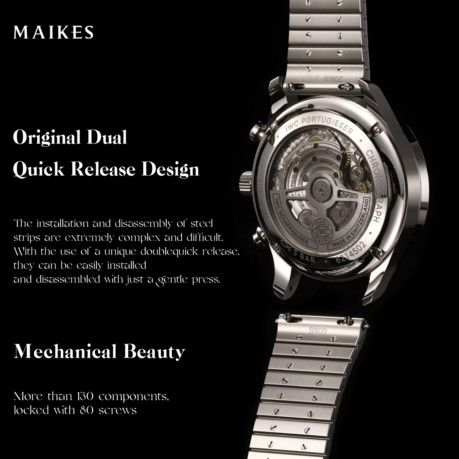 MAIKES – Bracelet de montre à maillons intégrés