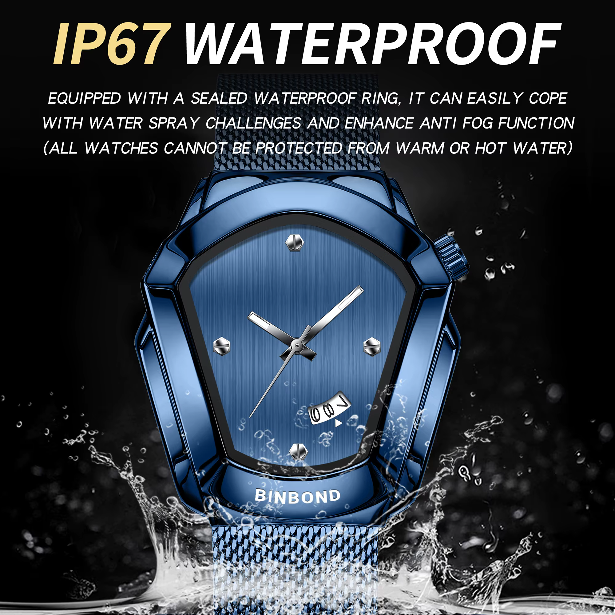 Montres à quartz BINBOND Iron Man originales pour hommes