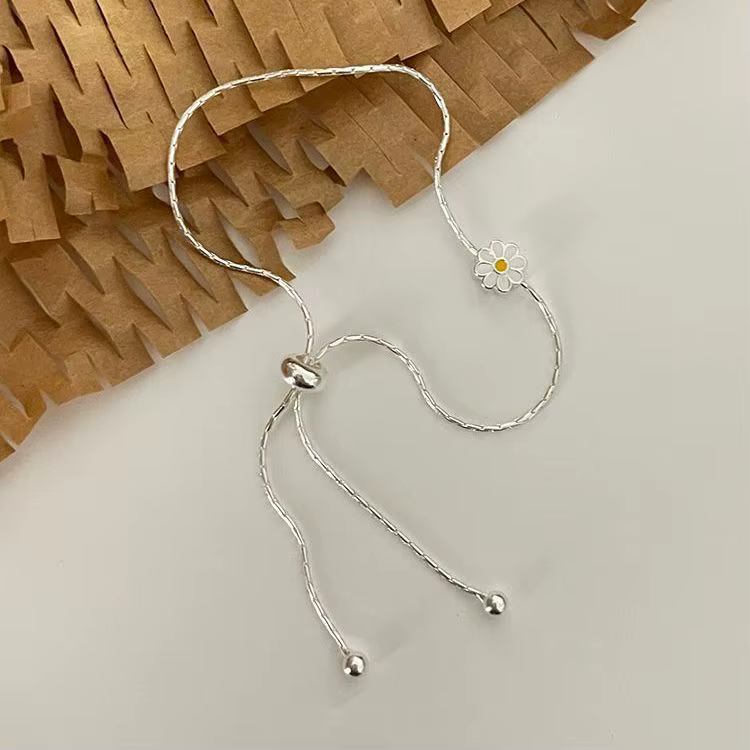 AndrFlower-Bracelet réglable en argent regardé 925 pour femmes et filles, destroy Sweet Beaded, Fashion Jewelry Gift, Dropship Wholesale