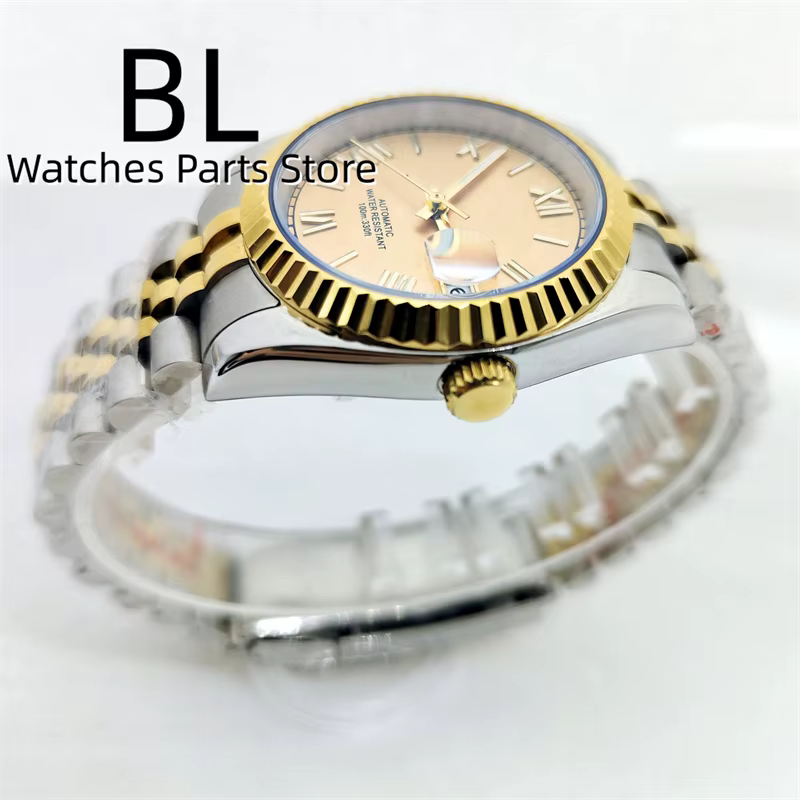 BLIGER-Montre existent pour Homme, Lunette Cannelée, Deux Tons, Index Romain, Cadran localité, Bracelet Jubilee, Verre Saphir, 36mm, 39mm, NH35A