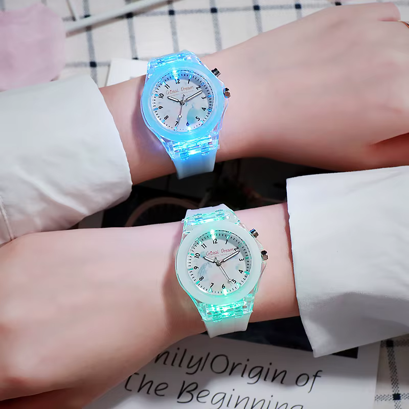 Montre-bracelet lumineuse en Silicone souple pour enfants