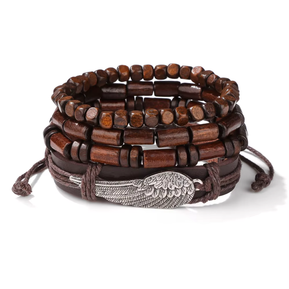 Bracelet tressé en cuir rond pour hommes et femmes