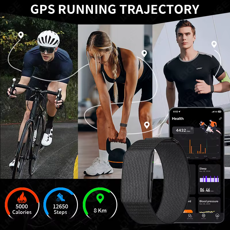 LIGE sans écran bracelets intelligents avec fréquence cardiaque sommeil AI moniteur de santé rapport Bracelet intelligent montres de Notification d'appel entrant