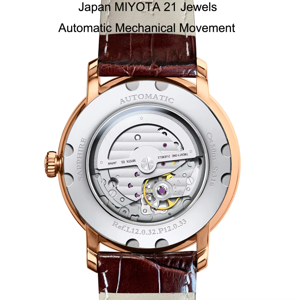 LOBINSettlement MIYOTA-Montres mécaniques automatiques pour hommes, saphir, étanche à 50 m, date automatique Shoous, nouvelle marque suisse de luxe, L9601