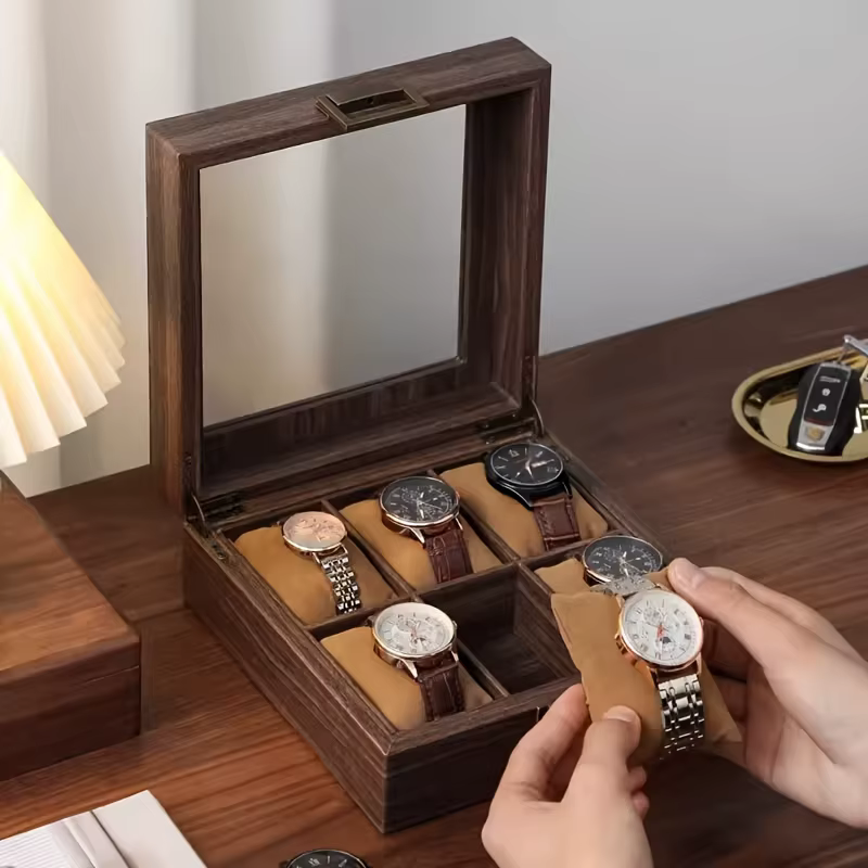 Boîte de rangement de montre haut de gamme avec cuir