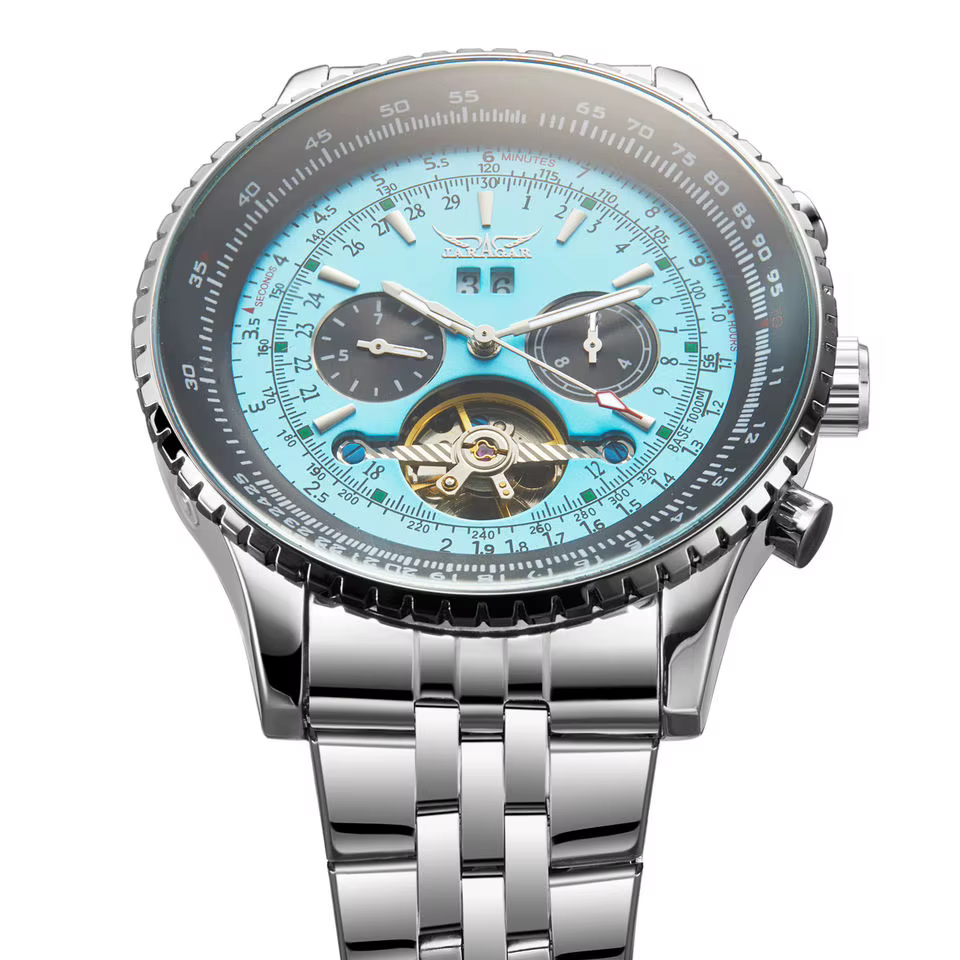 Montre automatique de sport militaire bleue pour hommes