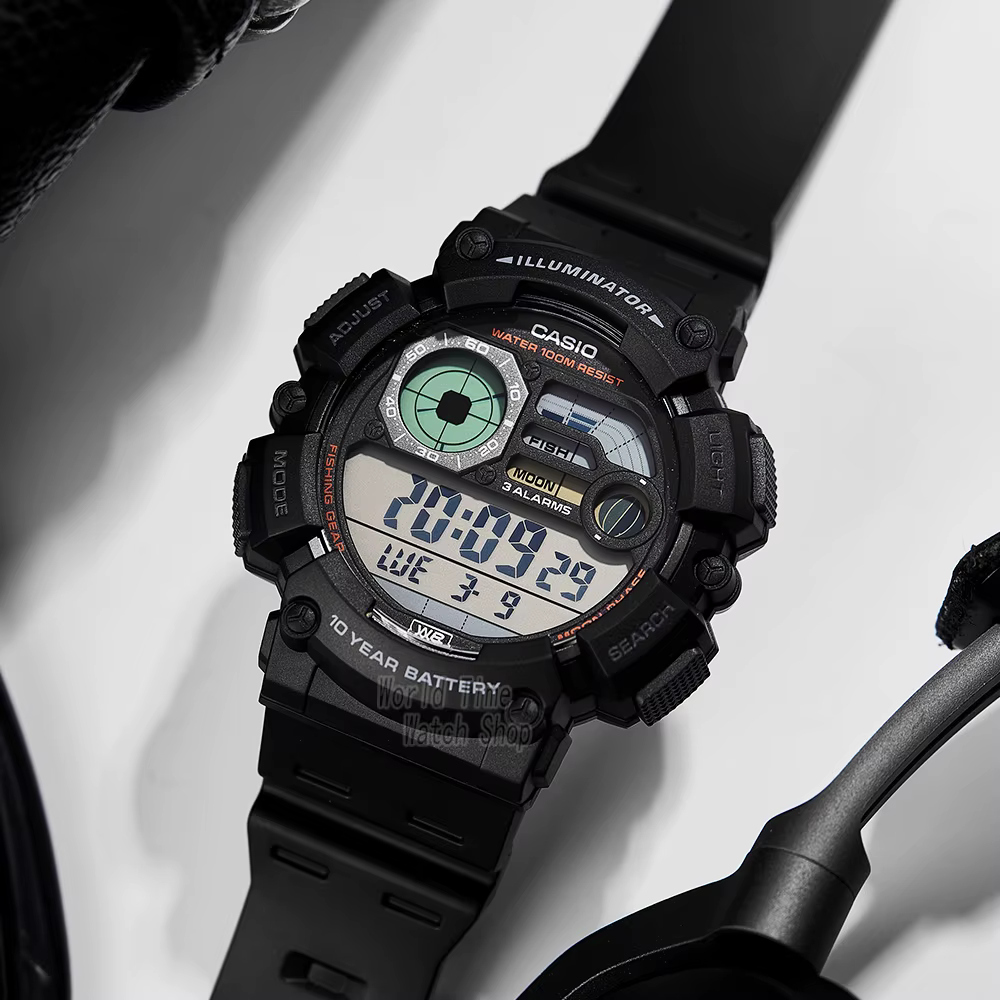 Casio montre numérique à grand cadran pour hommes 10 ans d'autonomie de la batterie 100M étanche Sport
