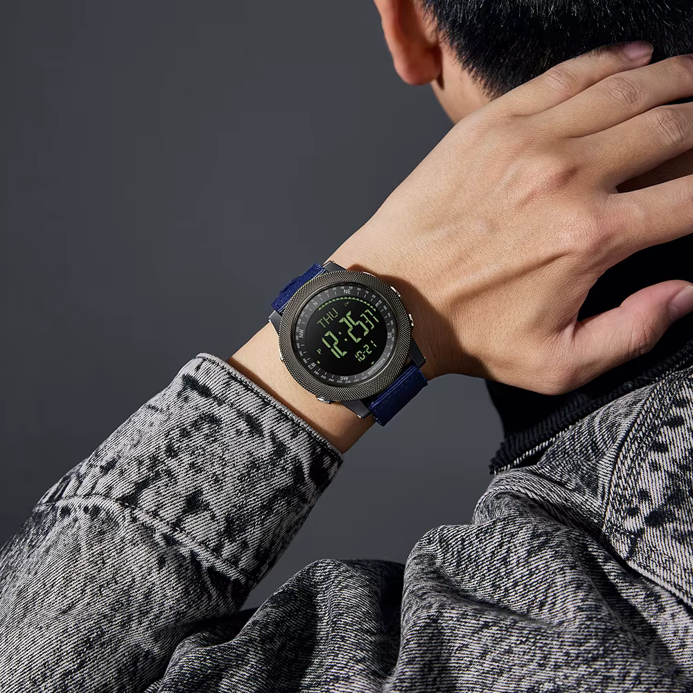 SANDA Montre-bracelet numérique à quartz militaire durable et tendance pour homme
