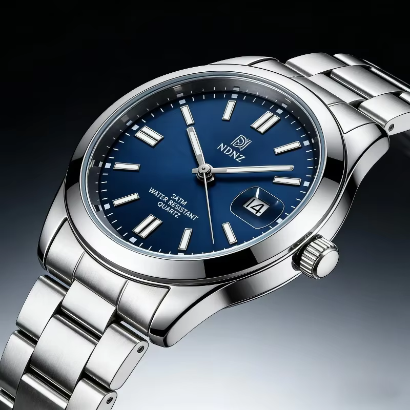Montre à quartz pour homme avec cadran bleu ciel