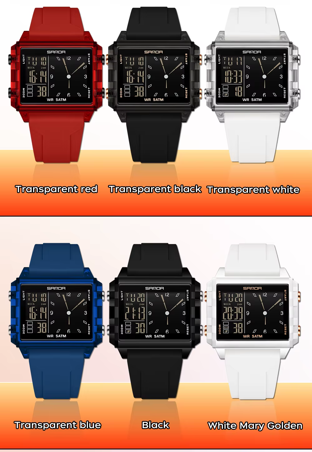 Mode SADNA nouveau 6273 montre électronique pour femme multifonctionnel sport LED étanche synchronisation étudiant