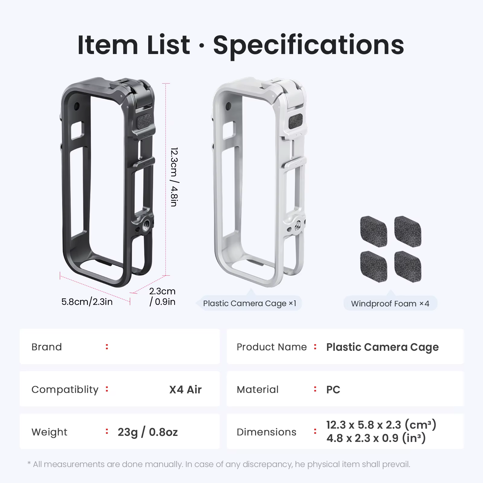 Accessoire de protection multifonction anti-rayures pour caméra Insta360 X4 Air