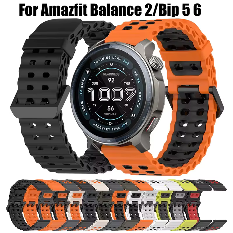 Pour Amazfit Balance 2 1 bracelet de montre bicolore en Silicone