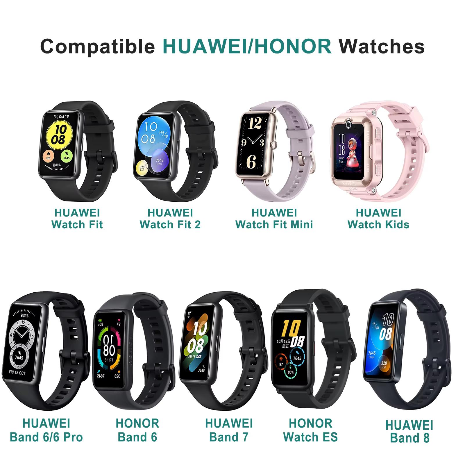 Station de câble de chargeur sans fil pour Huawei Band 8 7 6 Pro Watch Fit 2 Mini
