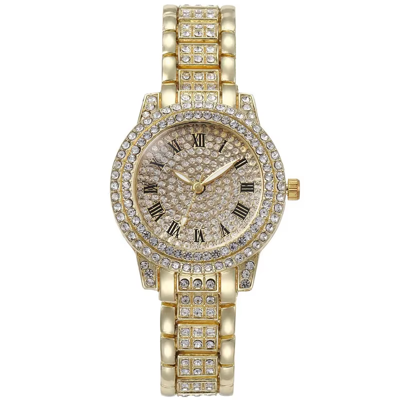 Nouvelle montre de luxe en diamant brillant pour femmes