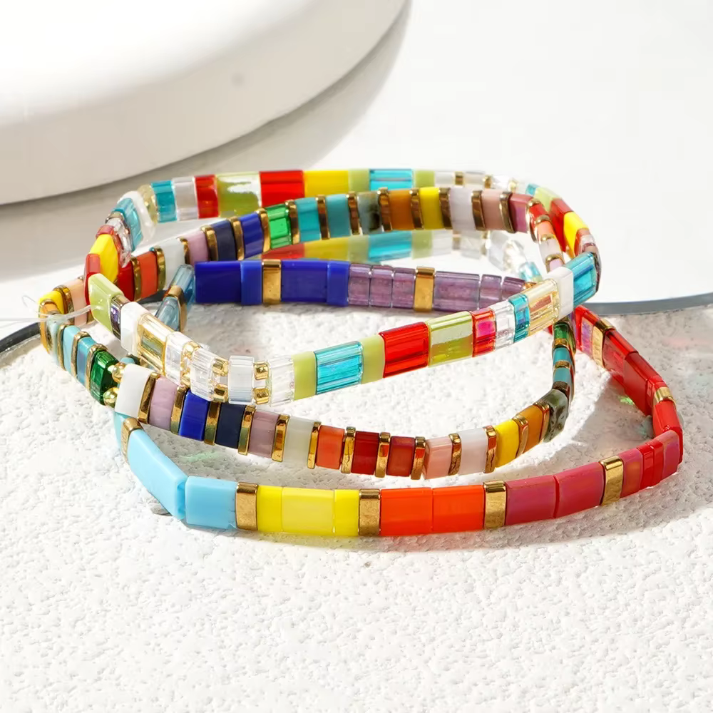 Ensemble de bracelets de perles TILA pour femmes, bohème, coloré, superposition, cadeau, mode, 3 pièces, ensemble