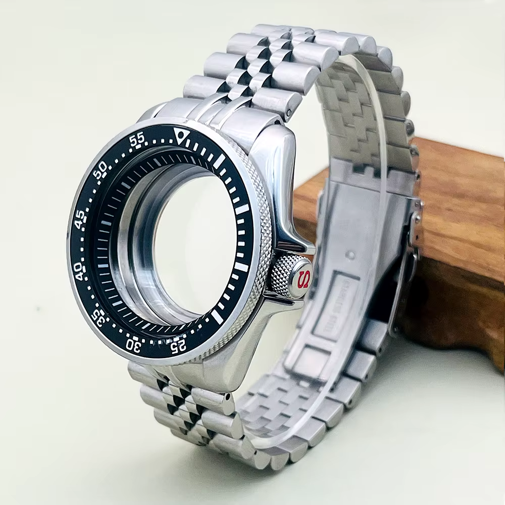 Mod SKX007 boîtier de montre et Kit de bracelet adapté pour Seiko NH34 NH35 NH36 couronne de mouvement à 3.0