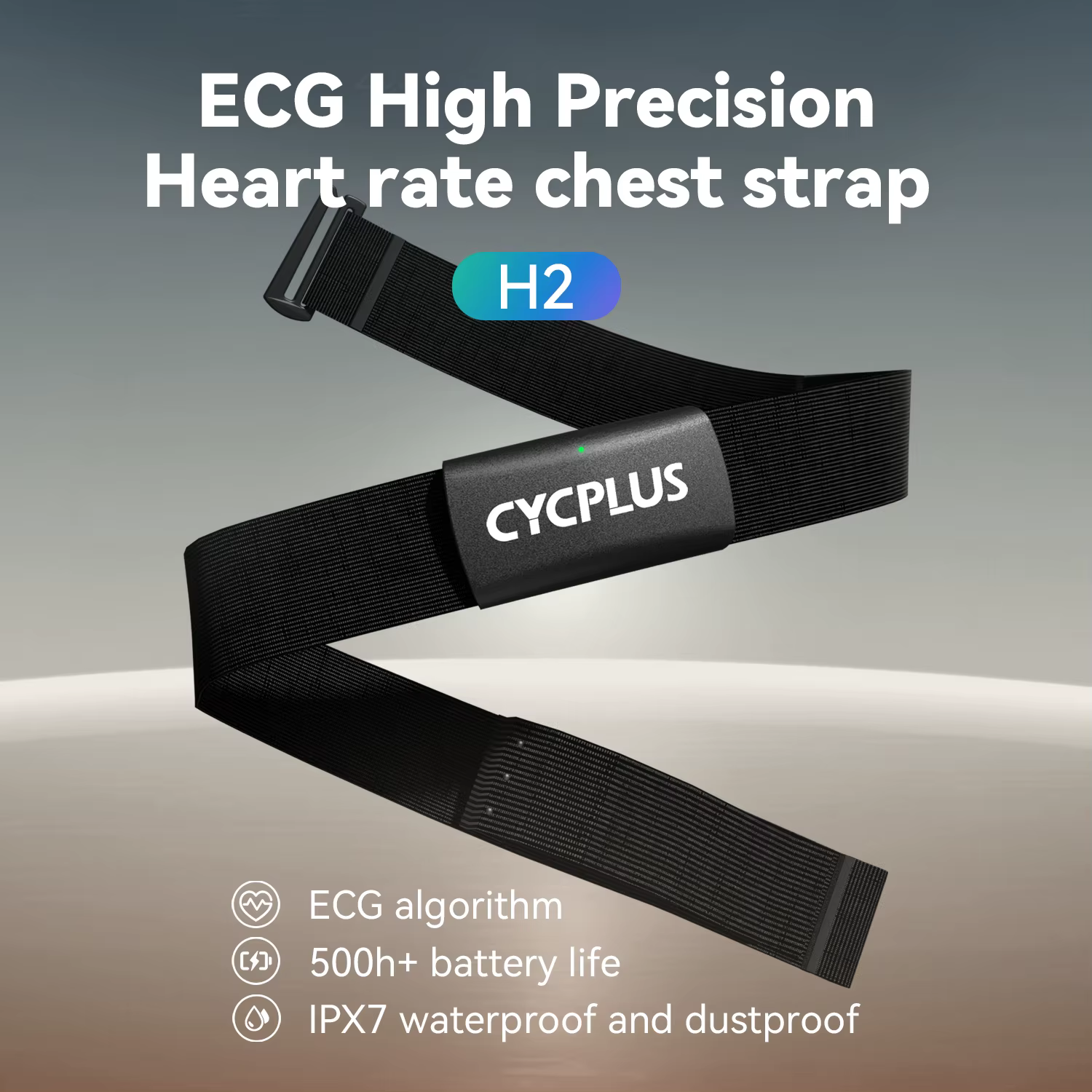 CYCPLUS H2 capteur de fréquence cardiaque sangle pectorale ceinture double Mode ANT BLE ordinateur de cyclisme