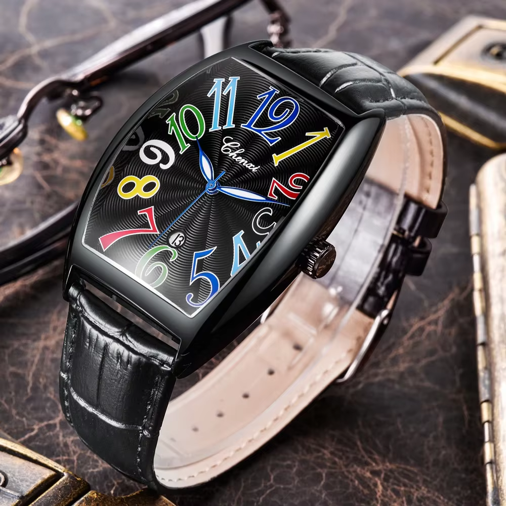 CHENXI montre à Quartz pour hommes de marque de luxe en cuir véritable étanche calendrier lumineux haute qualité montre-bracelet décontractée d'affaires