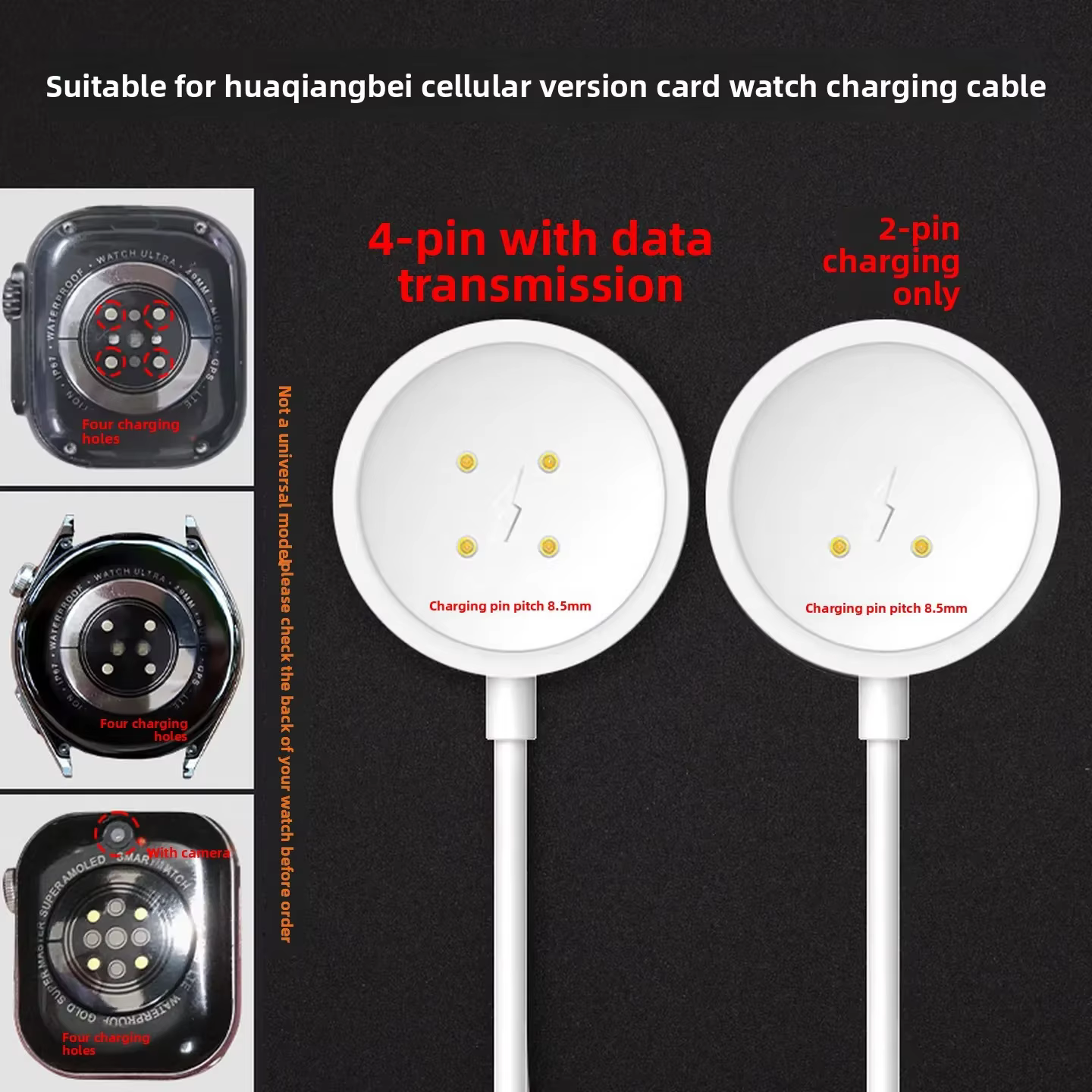 Chargeur pour montre connectée Huaqiangbei DW89 DW88 DW98 S12 S10 S8 Cellular Watch Ultra S9 Ultra2 CDS9 DS8 WK89 VP600 WTK89 GS29 CD99