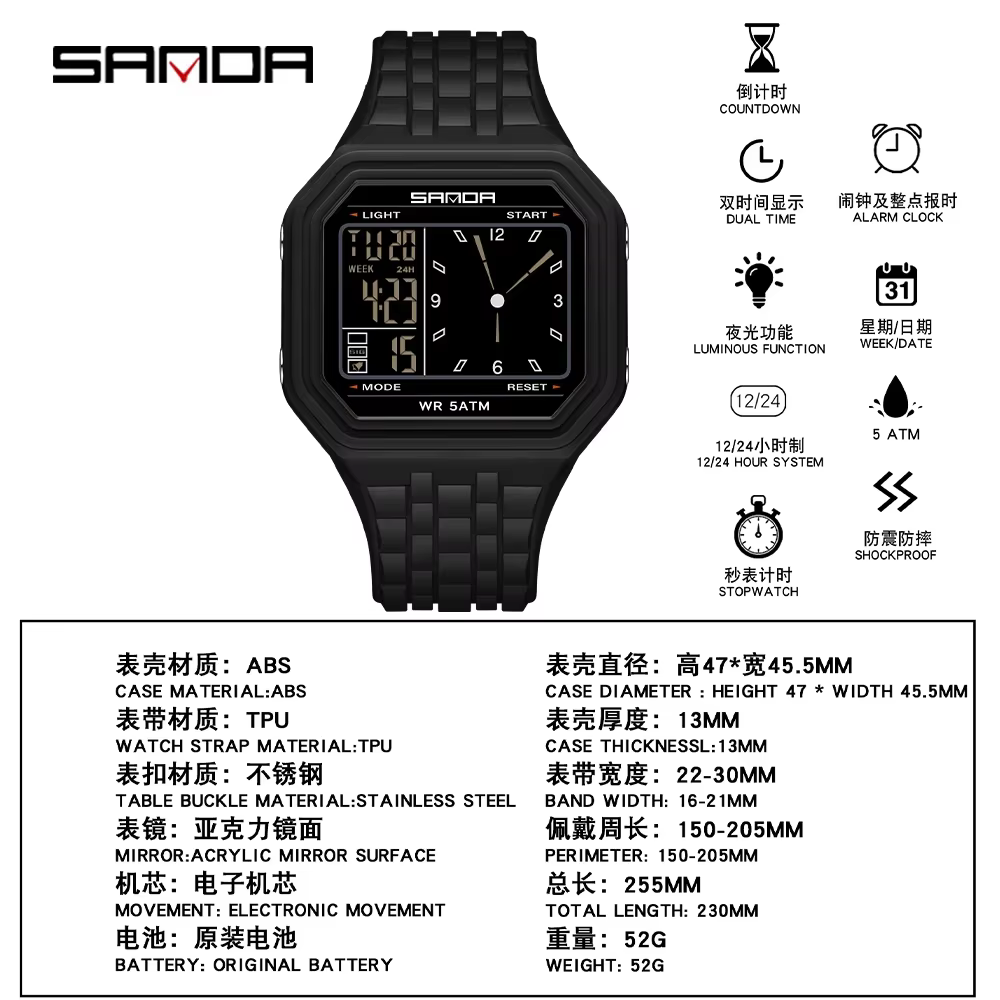 Montre sport SANDA pour homme
