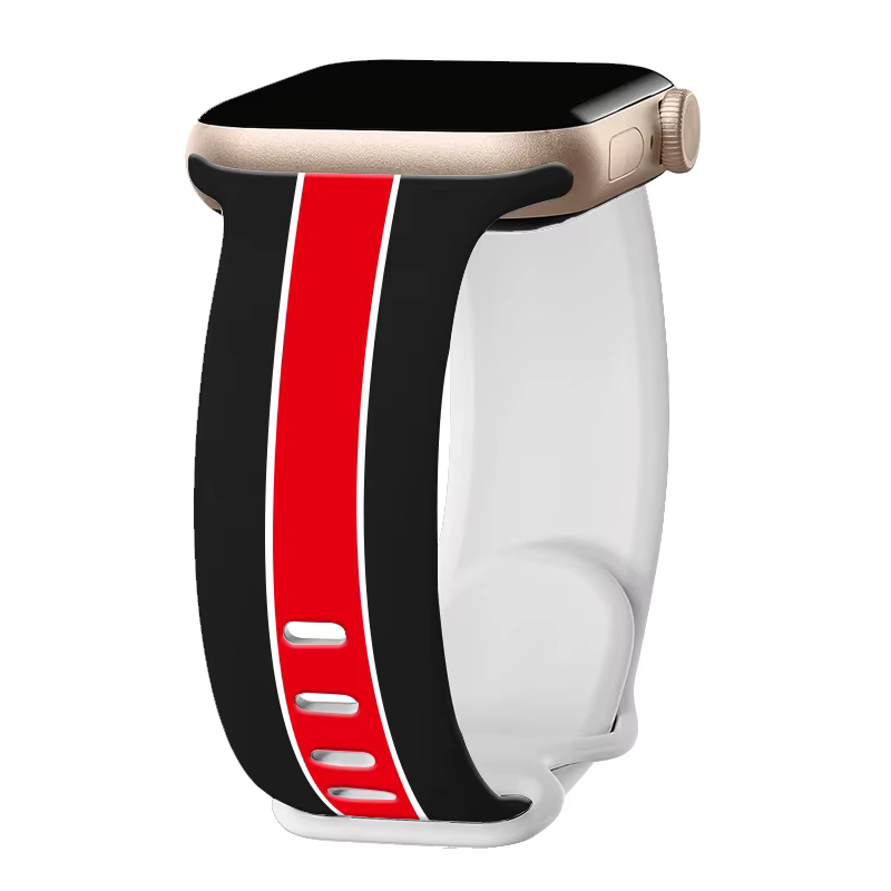 Bracelet imprimé à rayures en Silicone pour Apple Watch