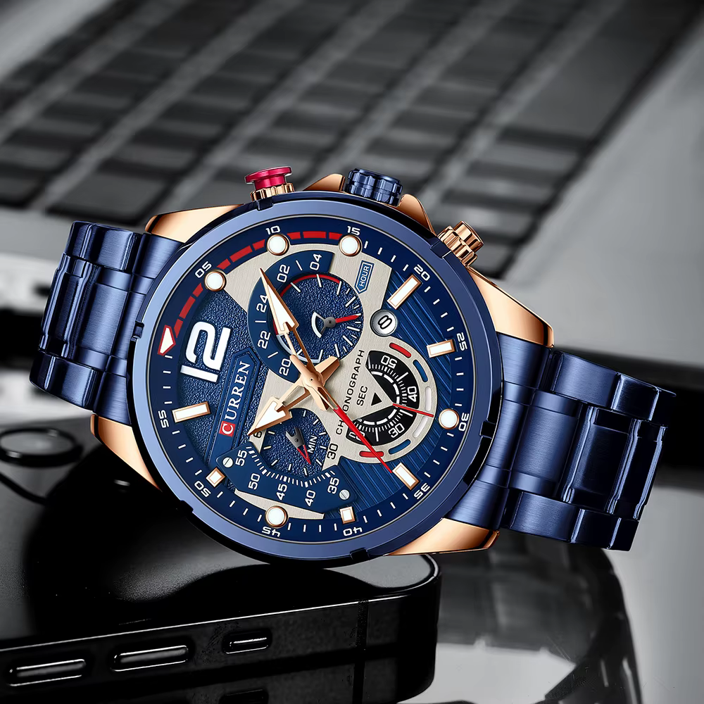 Nouvelles montres pour hommes haut de gamme marque CURREN Quartz montre