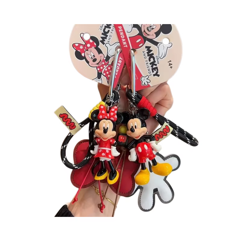 Porte-clés Disney authentique avec poupée Minnie et pendentif Donald Duck, accessoire mignon pour téléphone portable, petite idée cadeau