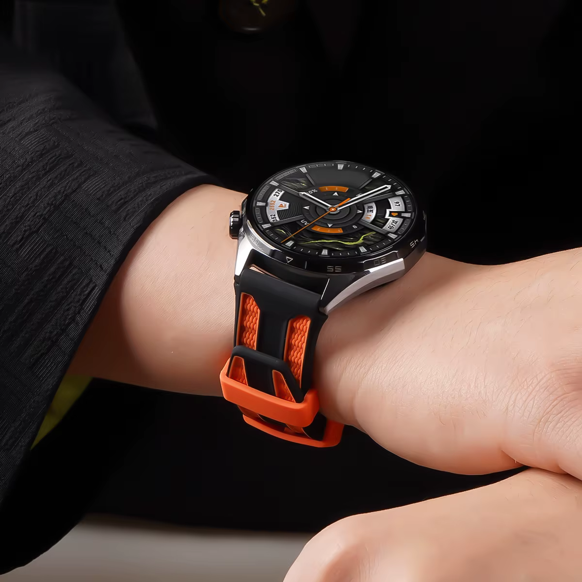 Bracelet de montre en Silicone bicolore pour Huawei Watch Ultimate 2