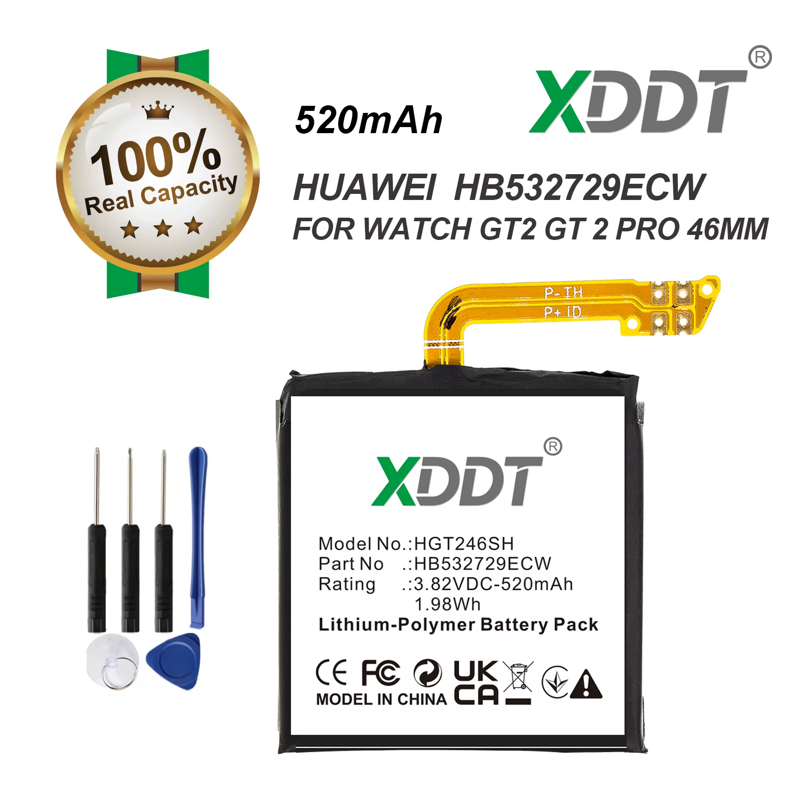 Batterie HB532729ECW pour Huawei Watch GT2 GT 2 Pro 46MM HB472023ECW