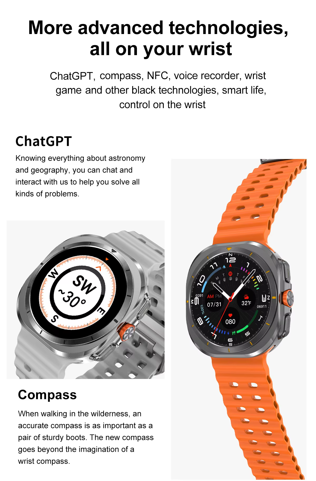 Montre intelligente DT7 ULTRA prenant en charge les appels Bluetooth