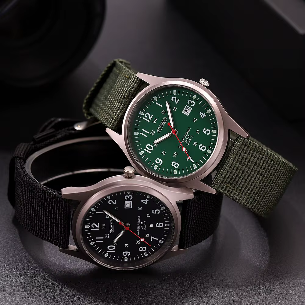 Montre-bracelet à quartz de sport militaire pour hommes