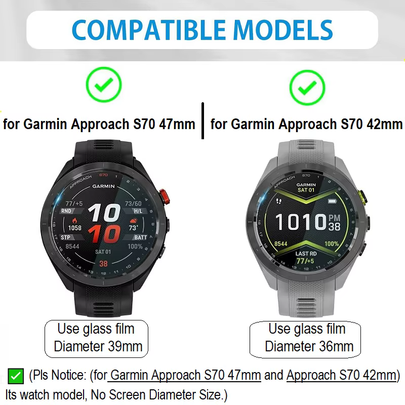 Protecteur d'écran pour montre intelligente Garmin approche S70 47mm/approche S70 42mm